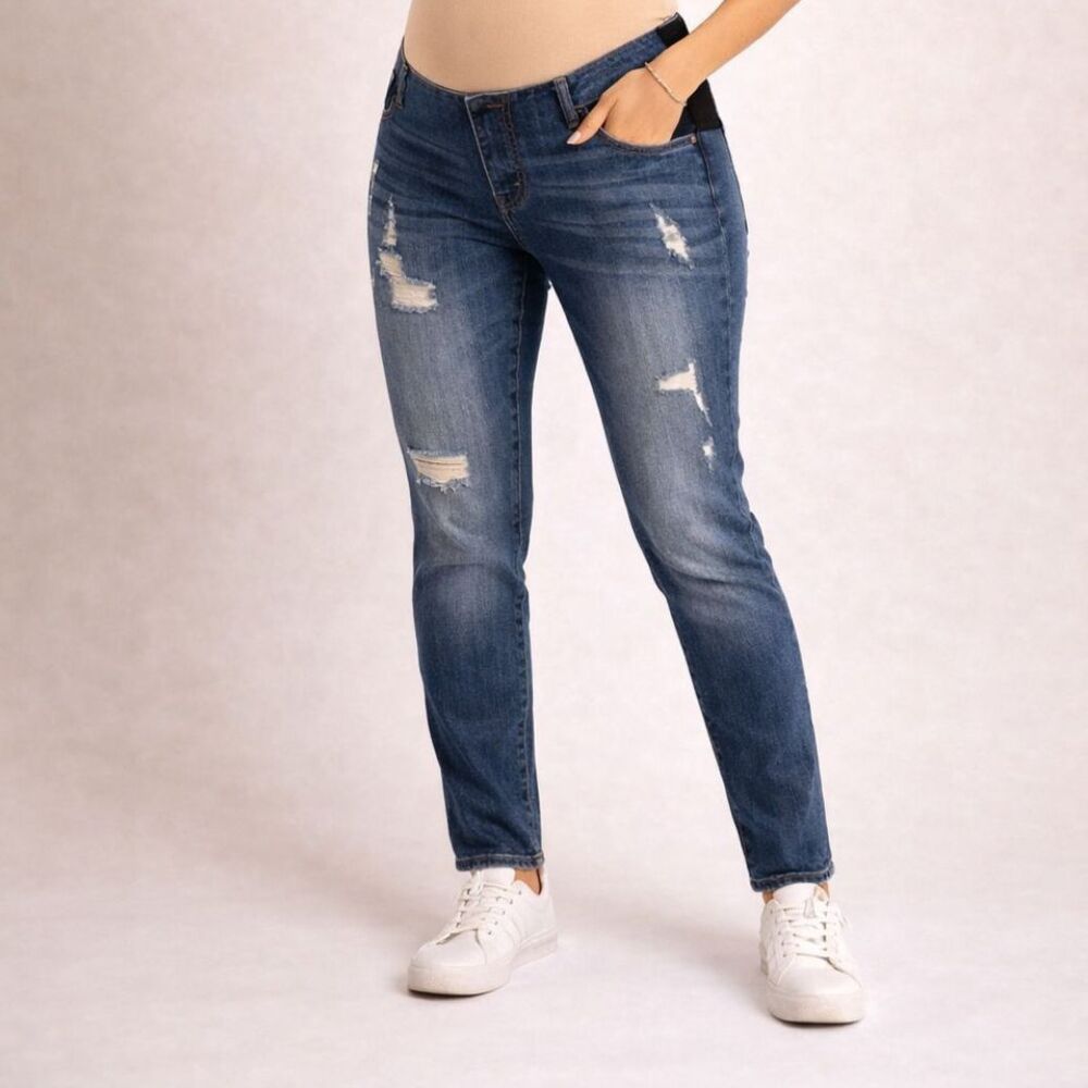 Liz Lange Maternity for Target Ankle Skinny Distressed Jeans Blue S